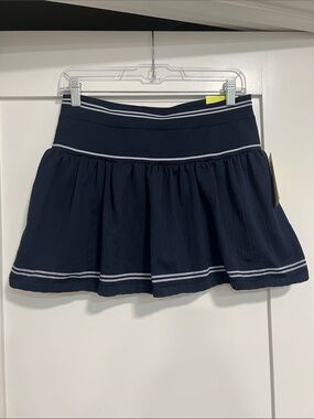 all in motion Navy Mini Skirt with White Stripes